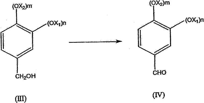 Oxidation step converting benzyl alcohol intermediate to final aldehyde product