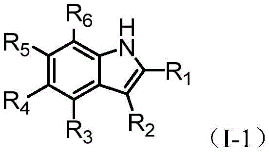 General structure of indole compounds showing variable substitution positions R1-R6