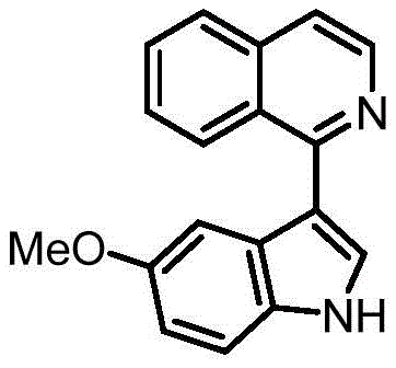 Chemical structure of C-3 heteroarylation product 1-(5-methoxy-1H-indol-3-yl)isoquinoline