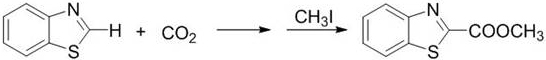 Carboxylation of benzothiazole with carbon dioxide to synthesize benzothiazole-2-carboxylic acid methyl ester