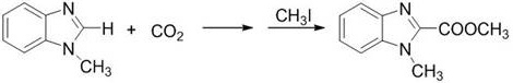 Synthesis of methyl 1-methylbenzimidazole-2-carboxylate by carboxylation of 1-methylbenzimidazole with carbon dioxide