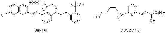 Chemical structures of Singulair and CGS23113 highlighting the importance of heterocyclic olefin derivatives in pharmaceuticals