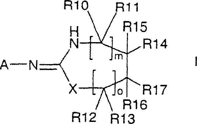 General chemical structure of heterocyclic compounds of formula I synthesized via the patented process