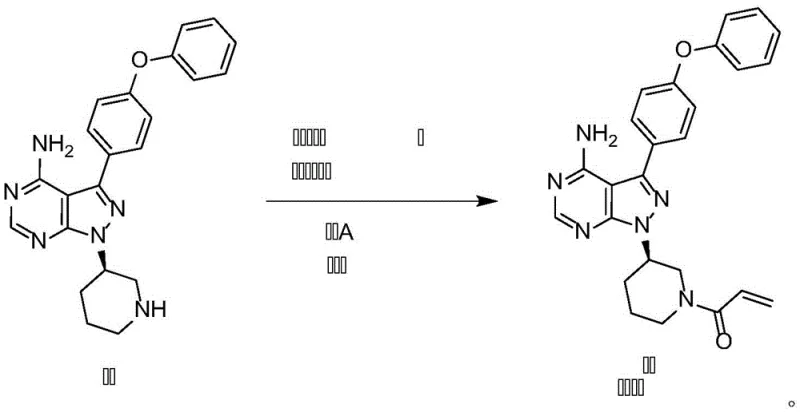 General reaction scheme showing the pre-mixing of acyl halide and base followed by acylation of Formula II