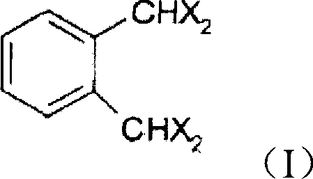 Chemical structure of tetrahalo-o-xylene starting material