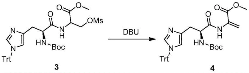 Mechanism of DBU-mediated elimination reaction forming the acrylate double bond