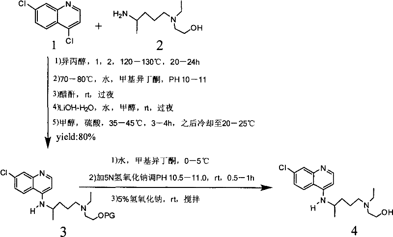 Prior art synthesis route showing complex multi-step purification and toxic reagents