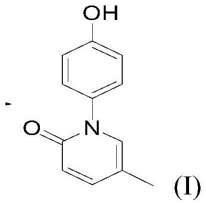 Chemical structure of Hydroxynisone (Formula I) showing the core pyridone and phenol moieties
