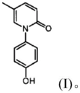 Chemical structure of Hydroxynisone (Compound I) showing the core pyridone and phenol moieties essential for biological activity