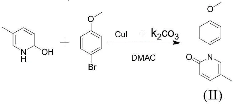 Detailed reaction conditions for the copper-catalyzed coupling step using CuI and K2CO3 in DMAC
