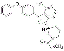 Chemical structure of Ibrutinib showing the core pyrazolo-pyrimidine scaffold