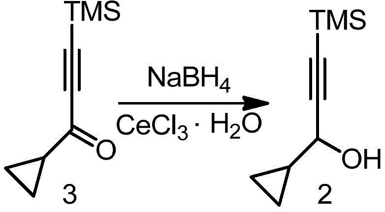 Prior art reaction scheme showing reduction using Cerium Chloride heptahydrate