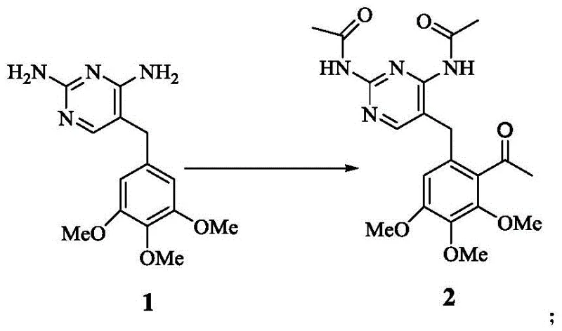 Novel acetylation reaction converting trimethoprim to acetyl compound using Lewis acid