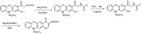 Conventional synthesis route using pivaloyl chloride and sodium formate showing heterogeneous reaction conditions