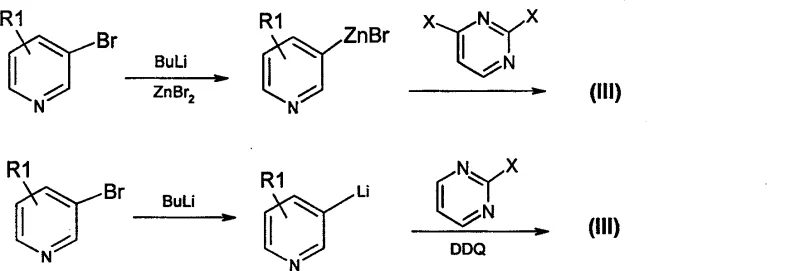 Synthesis of 4-heteroaryl-2-halopyrimidine reactants via organolithium or organozinc cross-coupling