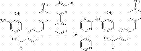 Prior art synthesis route using toxic POCl3 reagents