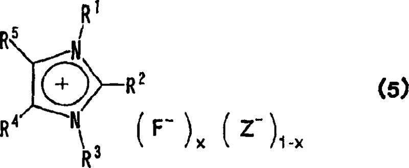 Preparation of fluoride-containing imidazolium salt via reaction of imidazolium salt with potassium fluoride in methanol