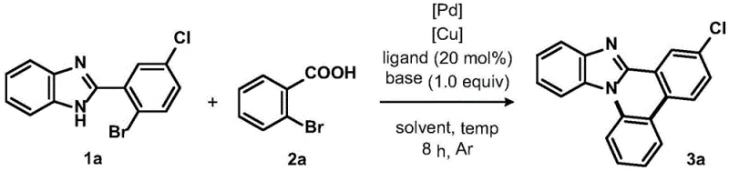 Specific synthesis example of phenanthridine derivative 3a using optimized conditions