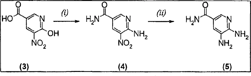 Scheme 1 showing the preparation of starting materials via nitro reduction and amidation