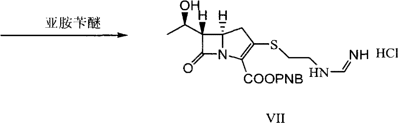 Overall reaction scheme of the novel Imipenem synthesis process showing steps from 4AA to Imipenem I