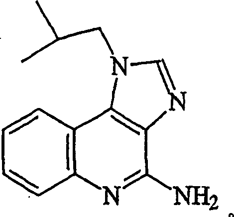 Chemical structure of Imiquimod (1-isobutyl-1H-imidazo[4,5-c]quinolin-4-amine)