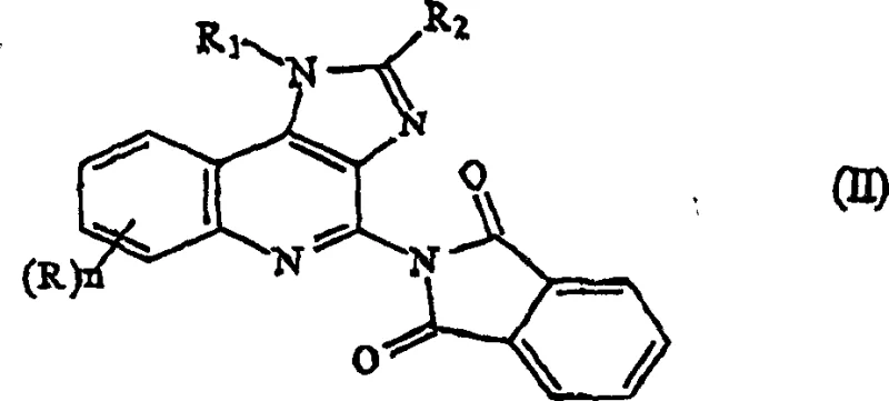 Chemical structure of the key 1H-imidazo[4,5-C]quinoline-4-phthalimide intermediate (Formula II)