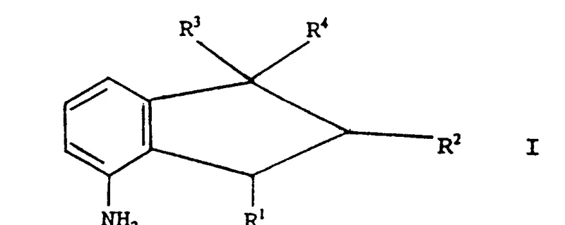 General Formula I showing the target 2,3-dihydroindenamine compound structure