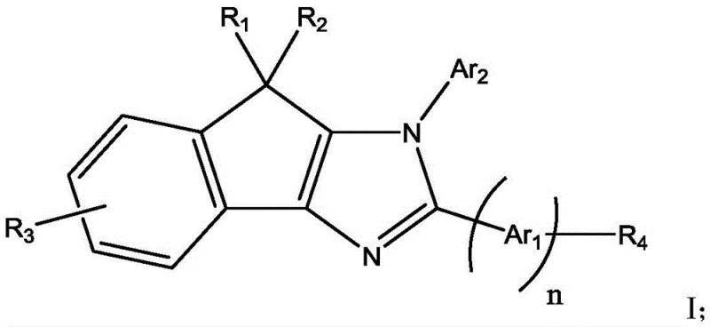 General structural formula of indenoimidazole compounds showing variable substituents R1-R4 and Ar1-Ar2