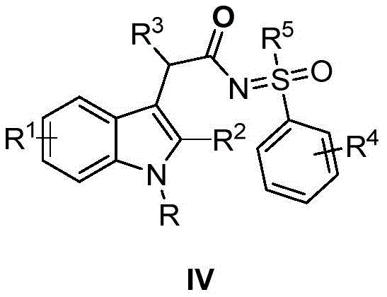 General structural formula of Indole Acetyl Imino Sulfone series compounds (Formula IV)