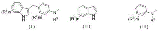 General reaction scheme for substituted indole C3 alkylation using organic dye photocatalysis under LED light