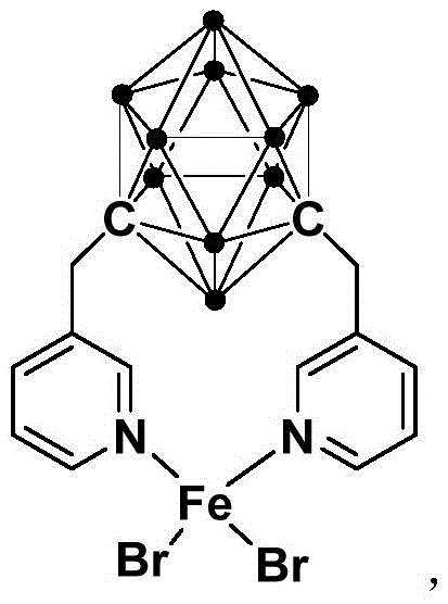 Chemical structure of the ferrous complex catalyst containing meta-carborane methyl pyridine