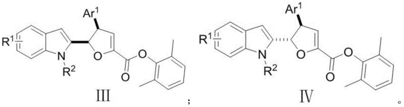 General chemical structures of indole dihydrofuran derivatives showing variable substituents R1, R2, and Ar1