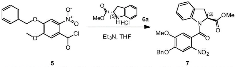 Amide coupling reaction forming the nitro-benzamide precursor for cyclization