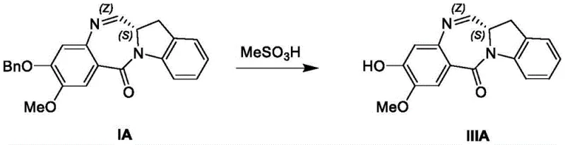 Palladium-catalyzed debenzylation of Formula IA to Formula IIIA using 1,4-cyclohexadiene
