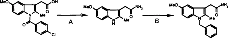 Novel high-yield two-step synthesis route from indomethacin to target indole derivative