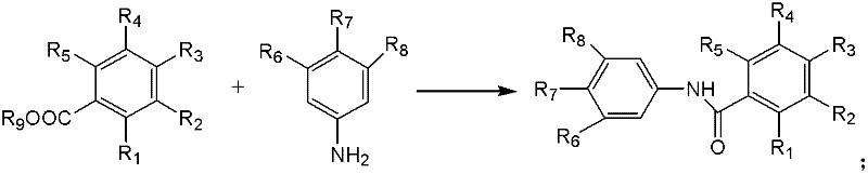 General reaction scheme showing aldehyde and formamide coupling to form amide using iodide catalyst and TBHP