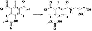 Reaction scheme showing the formation of bis-amide byproduct (bismer) in conventional methods