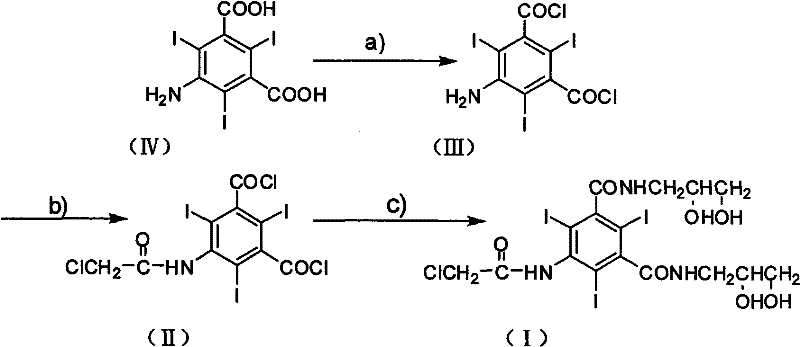 Novel synthetic route for Ioversol intermediate starting from 5-amino-2,4,6-triiodo-1,3-phthalic acid