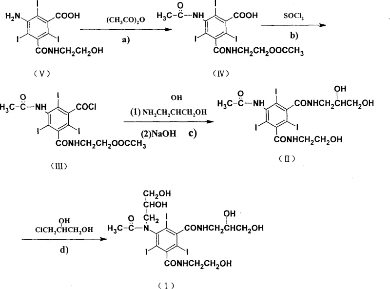 Optimized synthetic route for Ioxilan (CN100344606C) featuring late-stage alkylation and simplified workup