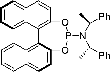 Chemical structure of the chiral phosphoramidite ligand L used in the iridium catalyst system