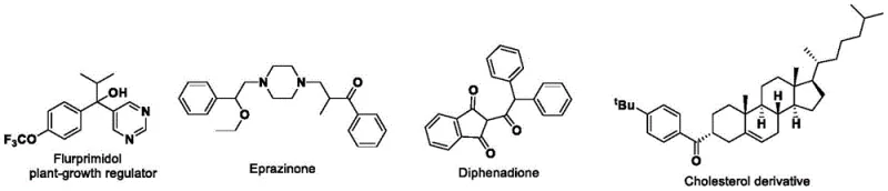 General reaction scheme showing aryl keto acid and aliphatic aldehyde coupling to form aryl ketone derivatives