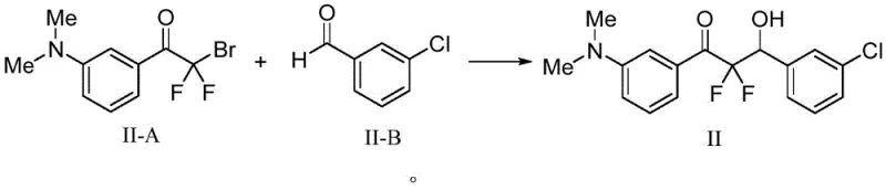Specific synthesis route for Compound II demonstrating functional group tolerance