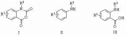 General reaction scheme for isatoic anhydride synthesis from aniline derivatives using CO and Pd/Cu catalysts