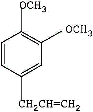 Chemical structure of Isoeugenol Methyl Ether showing the 1,2-dimethoxy-4-(1-propenyl) benzene configuration