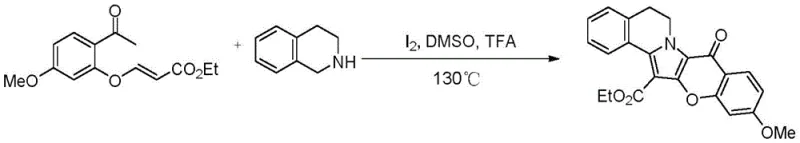 Specific reaction scheme for Example 1 showing the synthesis of ethyl-3-(2-acetyl-5-methoxyphenoxy)acrylate derivative