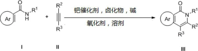 General reaction scheme for the synthesis of 2-alkyl-3,4-disubstituted isoquinolin-1(2H)-one derivatives via Pd-catalyzed annulation