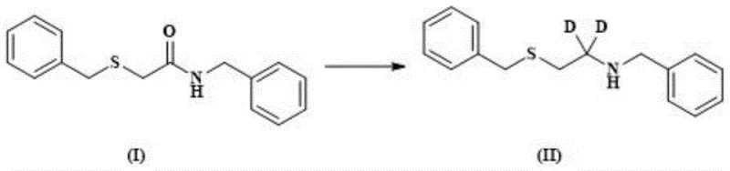 Initial reduction step introducing deuterium labels to the carbon framework