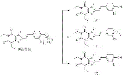 Reaction pathway showing the formation of demethylated impurities from Istradefylline
