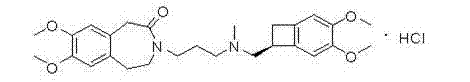 Chemical structure of Ivabradine Hydrochloride showing the complex bicyclic core
