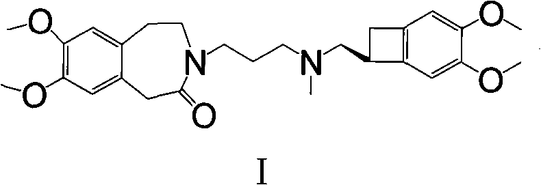 Chemical structure of Ivabradine showing the benzazepinone and benzocyclobutane moieties
